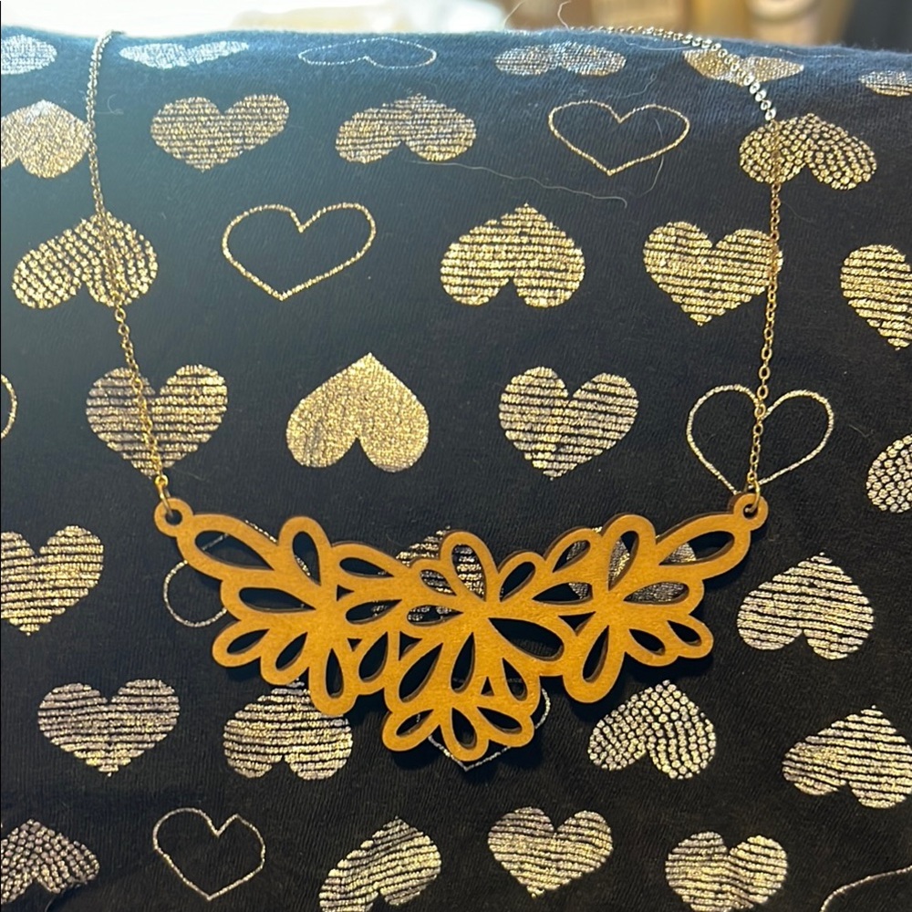 Intricate Wooden Design Necklace